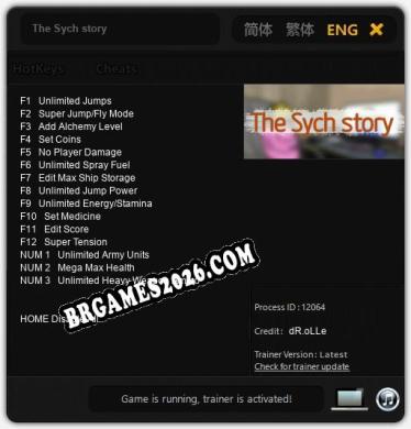 Trainer para The Sych story [v1.0.7]