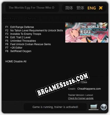 Cheats e trainer The Worlds Egg For Those Who Dream +8 [Verificado funcionando]