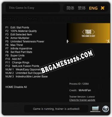 This Game Is Easy Trainer +15 by MrAntiFan [Última versão]