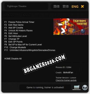 Tightrope Theatre - Trainer Funcional +11 funções