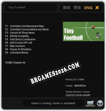 Trainer Tiny Football [PC] - 9 funções ativas