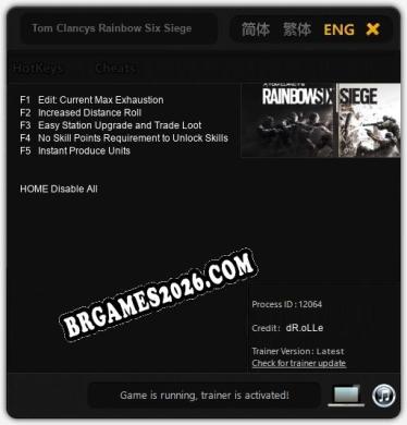 Tom Clancys Rainbow Six Siege: Trainer Gratuito (+5 cheats)