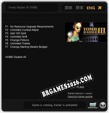 Tomb Raider III (1998) Trainer +7 by FLiNG [Última versão]