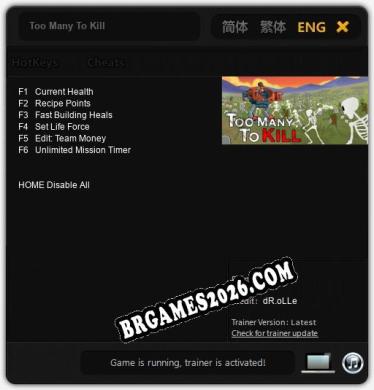 Too Many To Kill: Trainer Completo (v3.0.79)