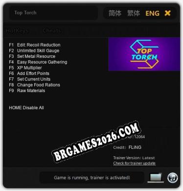 Top Torch - Cheat Trainer +9 [Edição FLiNG]