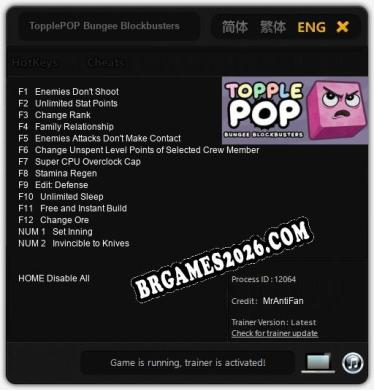 TopplePOP Bungee Blockbusters - Cheat Trainer +14 [Edição MrAntiFan]