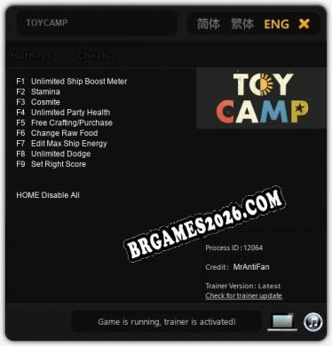 Trainer para TOYCAMP [v1.0.3]