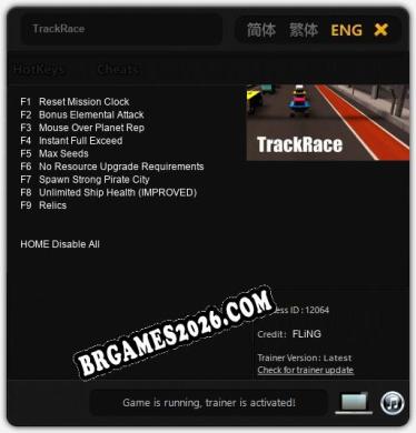 Trainer TrackRace [PC] - 9 funções ativas