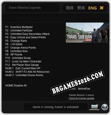 Trans-Siberian Legends: Trainer +15 [v1.2]