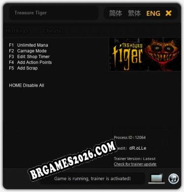Treasure Tiger: Trainer Gratuito (+5 cheats)