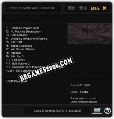 Trenches World War 1 Horror Survival Game - Cheat Trainer +13 [Edição FLiNG]