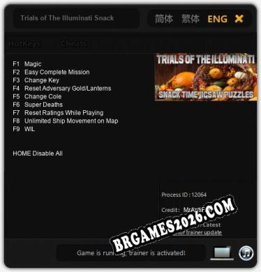 Cheats Trials of The Illuminati Snack Time Jigsaw Puzzles - Trainer v1.4 por MrAntiFan