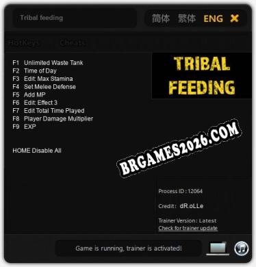Tribal feeding - Trainer Funcional +9 funções
