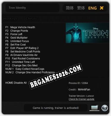 Tron Identity: TRAINER E CHEATS (V1.0.22)
