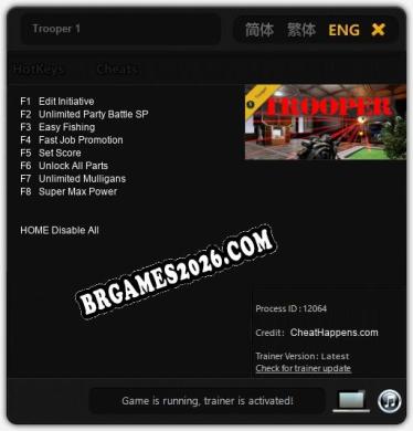 Trooper 1 Trainer +8 by CheatHappens.com [Última versão]