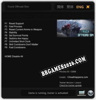 Truck Offroad Sim - Trainer Funcional +9 funções