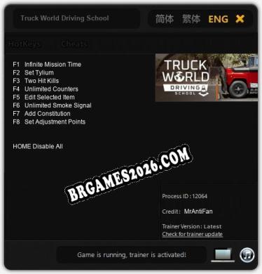 Truck World Driving School: Cheats, Trainer +8 [MrAntiFan]