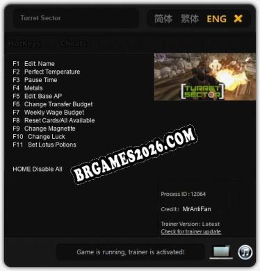 Turret Sector: Cheats, Trainer +11 [MrAntiFan]