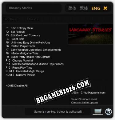 Uncanny Stories Trainer - 14 funções [Download Gratuito]