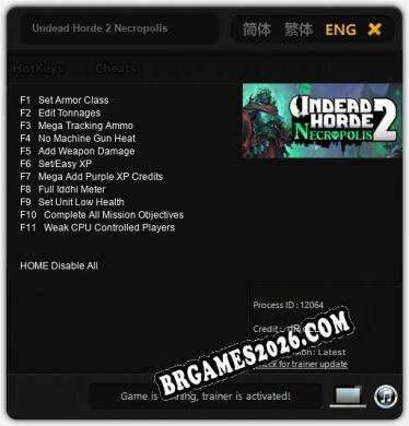 Undead Horde 2 Necropolis: Trainer Atualizado v1.7 (todos os cheats)