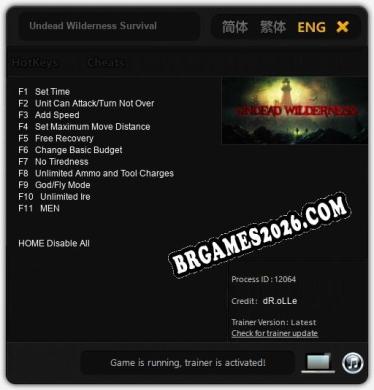 Undead Wilderness Survival Trainer - 11 funções [Download Gratuito]