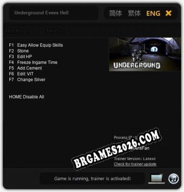 Underground Evees Hell: Trainer Gratuito (+7 cheats)