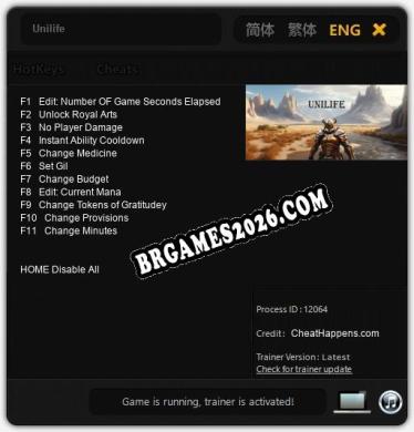 Unilife - Cheat Trainer +11 [Edição CheatHappens.com]