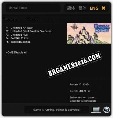 Trainer e cheats para Unreal Estate - 5 opções