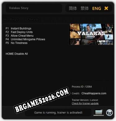 Valakas Story - Trainer Funcional +5 funções