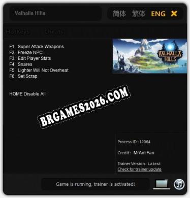 Valhalla Hills Trainer - 6 funções [Download Gratuito]