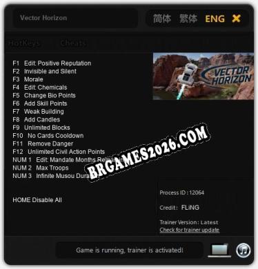 Vector Horizon: TRAINER E CHEATS (V1.0.42)