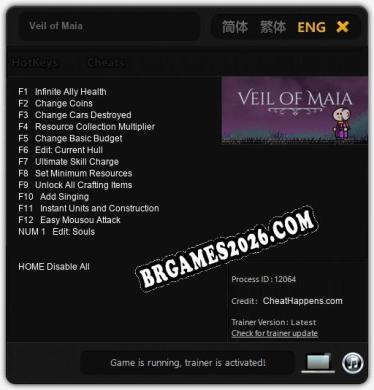 Veil of Maia Trainer +13 by CheatHappens.com [Última versão]