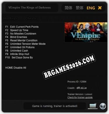 VEmpire The Kings of Darkness - Cheat Trainer +10 [Edição dR.oLLe]