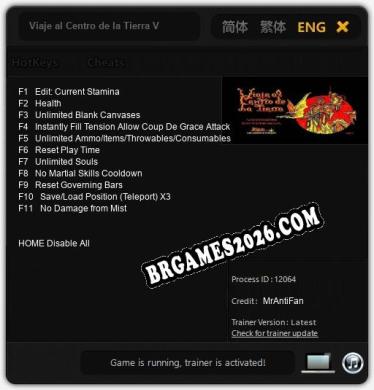 Viaje al Centro de la Tierra Versión Extendida Trainer - 11 funções [Download Gratuito]