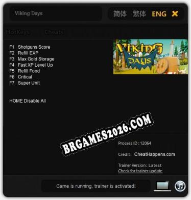 Cheats Viking Days - Trainer v4.1 por CheatHappens.com
