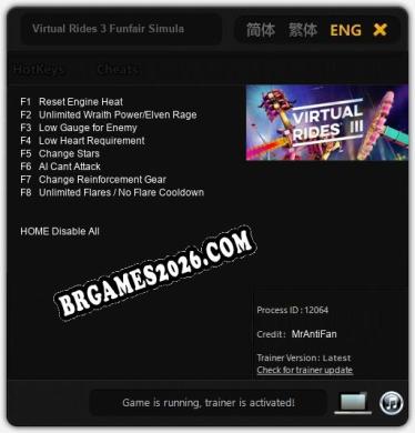Virtual Rides 3 Funfair Simulator: Trainer +8 [v1.1]