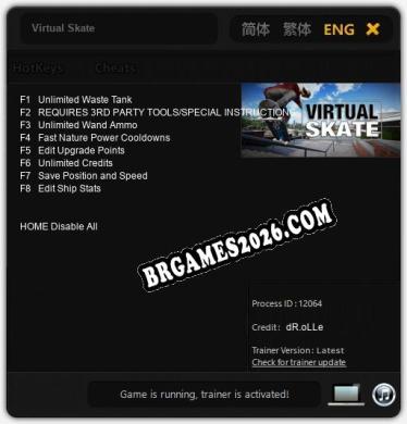Virtual Skate: Trainer Completo (v3.0.2)