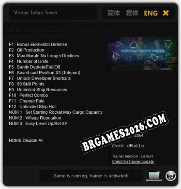 Trainer e cheats para Virtual Tokyo Tower - 15 opções