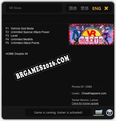 VR Slots - Cheat Trainer +5 [Edição CheatHappens.com]