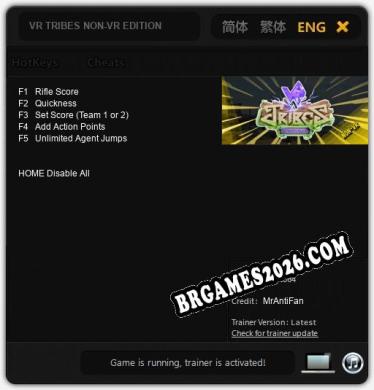 VR TRIBES NON-VR EDITION - Trainer Funcional +5 funções