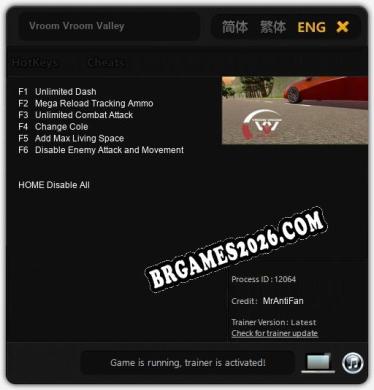 Vroom Vroom Valley: Trainer Gratuito (+6 cheats)