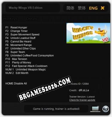 Wacky Wings VR Edition: Cheats, Trainer +14 [dR.oLLe]
