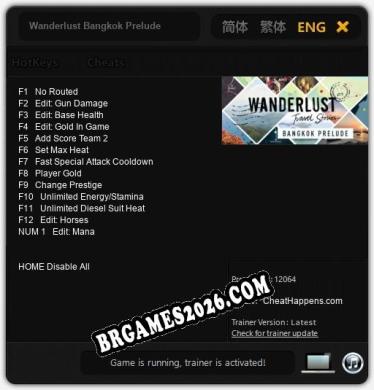 Wanderlust Bangkok Prelude: Cheats, Trainer +13 [CheatHappens.com]