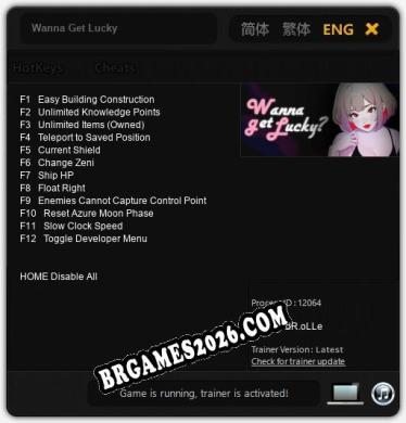 Wanna Get Lucky - Trainer Funcional +12 funções