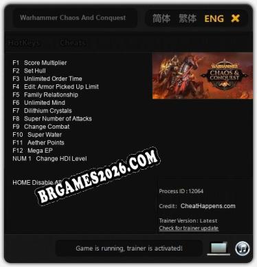 Warhammer Chaos And Conquest: Trainer +13 [v1.6]