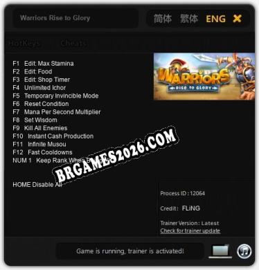 Warriors Rise to Glory Trainer +13 by FLiNG [Última versão]