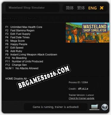 Trainer Wasteland Shop Simulator [PC] - 13 funções ativas