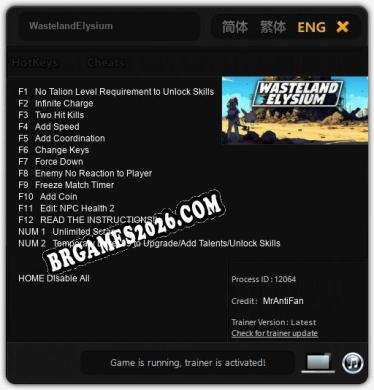 WastelandElysium: Trainer Completo (v1.0.79)
