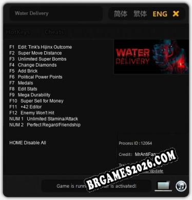 Cheats Water Delivery - Trainer v3.8 por MrAntiFan
