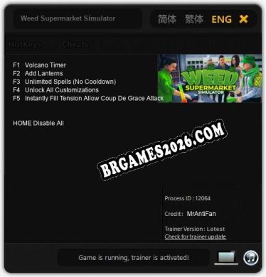 Weed Supermarket Simulator - Cheat Trainer +5 [Edição MrAntiFan]